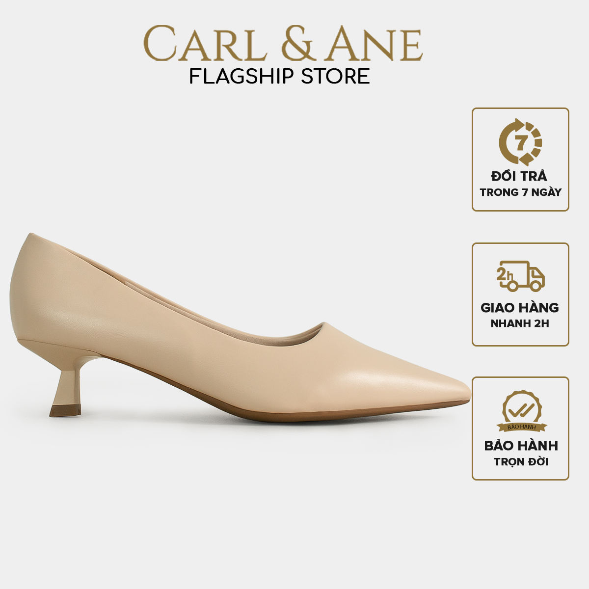 Carl &amp; Ane - Giày cao gót mũi nhọn gót cao 5cm kiểu dáng công sở basic _ CP017