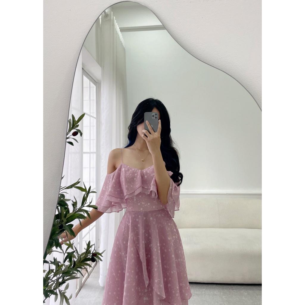 TIELA Đầm váy hoa nhí xoè chất tơ ánh - Lucia Dress