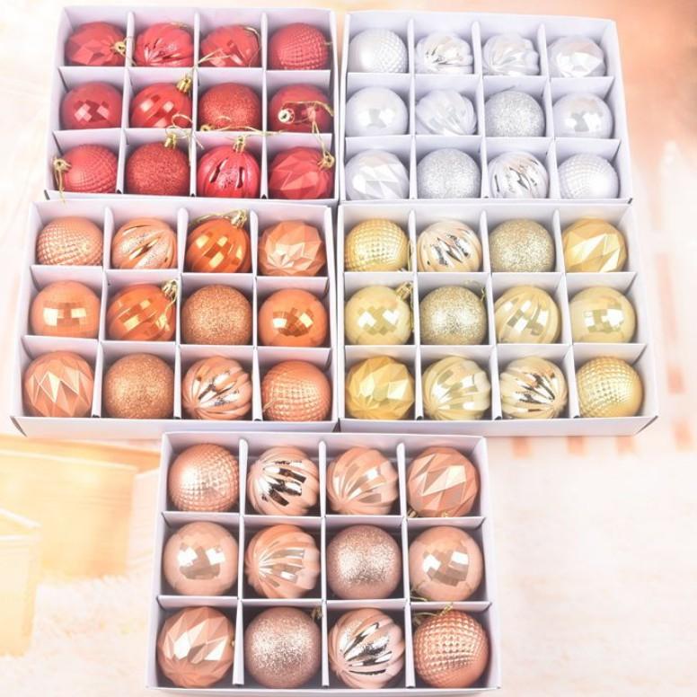 12 quả châu trang trí noel 6cm MẪU E2