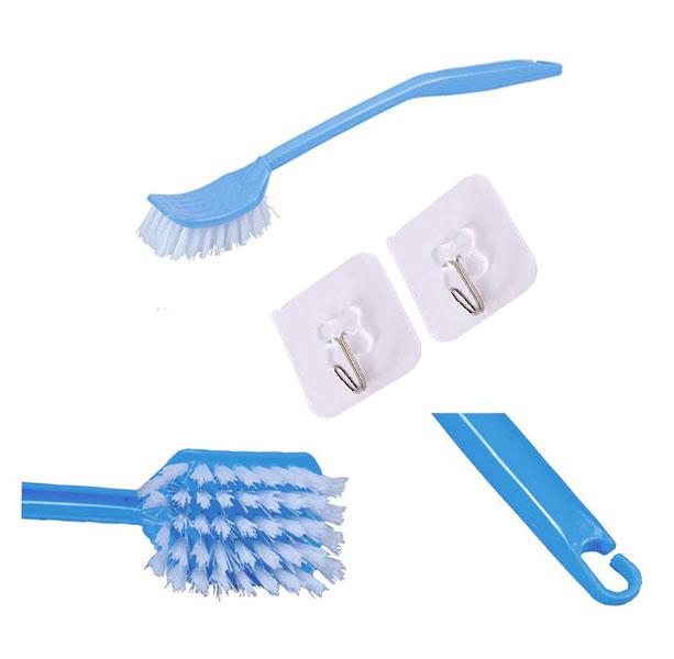 Combo 2 Bàn Chải Chà Toilet + 2 Miếng Dán Treo Tường Tiện Dụng.