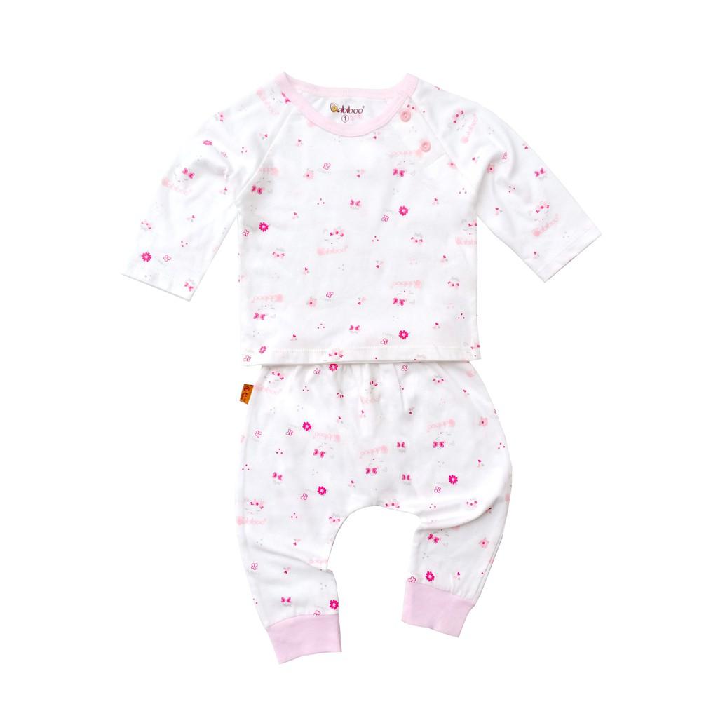 Bộ sơ sinh cài vai cotton mềm mại in hình BABIBOO - BB137