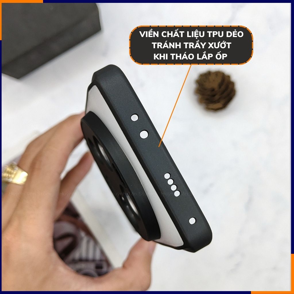 Ốp lưng mi 13 ultra nửa cạnh lưng nhám chống bám vân tay bảo vệ camera phụ kiện điện thoại huỳnh tân store