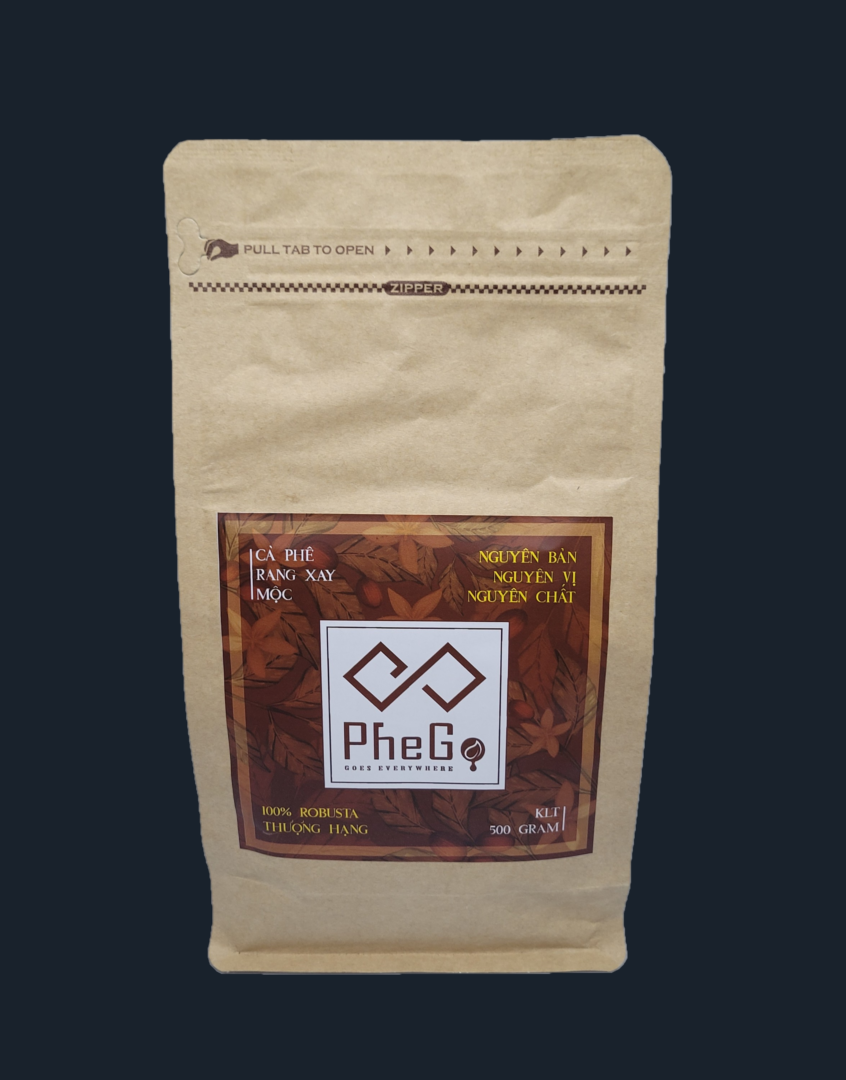 Cà Phê Rang Xay Mộc PheGo - 100% Robusta Thượng Hạng (500gr)