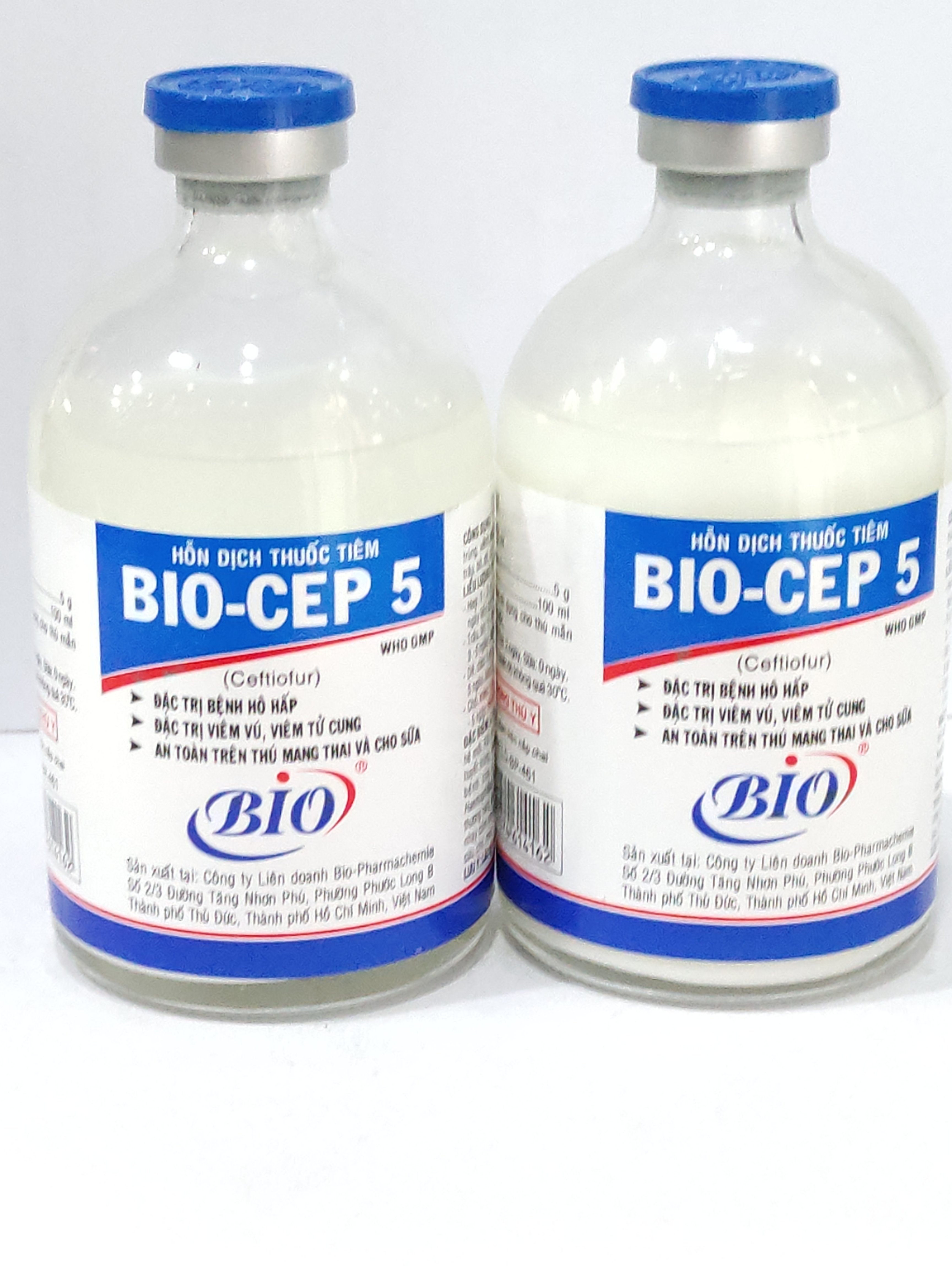 BIO CEP5 100ml Hỗn dịch thuốc tiêm đặc trị bệnh hô hấp, viêm vú, viêm tử cung