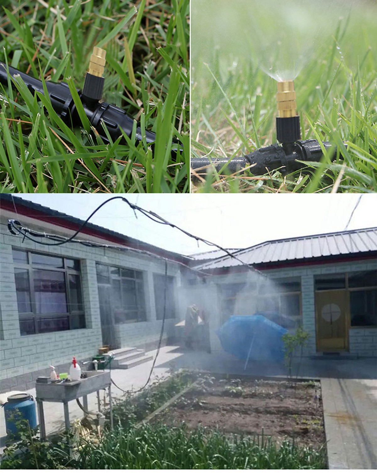 Bộ tưới cây tự động 12 đầu phun sương bằng đồng kèm van nước hẹn giờ cao cấp loại 1