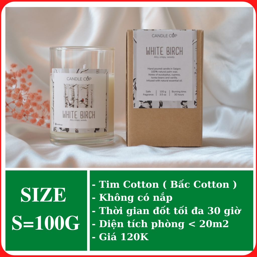 Nến thơm AGAYA (Candle Cup) mùi White Birch - Nến thơm tinh dầu thiên nhiên mùi tươi mát ấm áp - Top 3 best sell