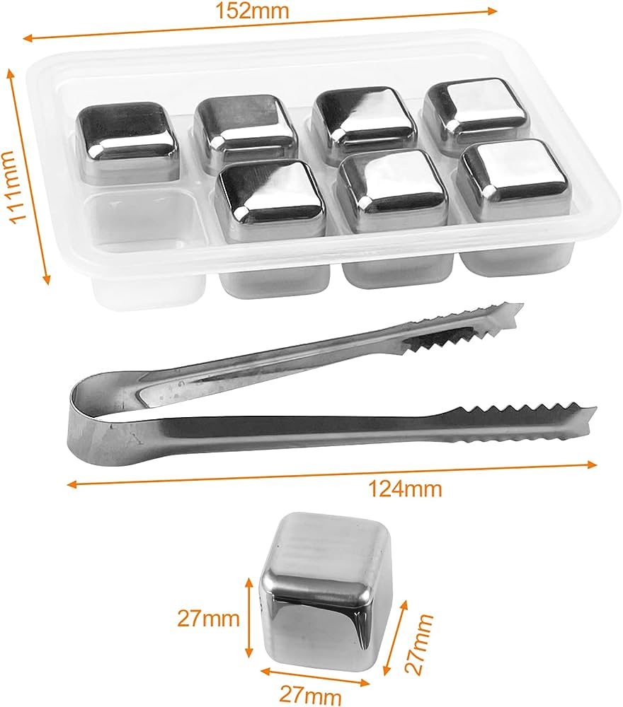 Đá inox Firschoie set 8 viên + dụng cụ gắp Hàng Đức