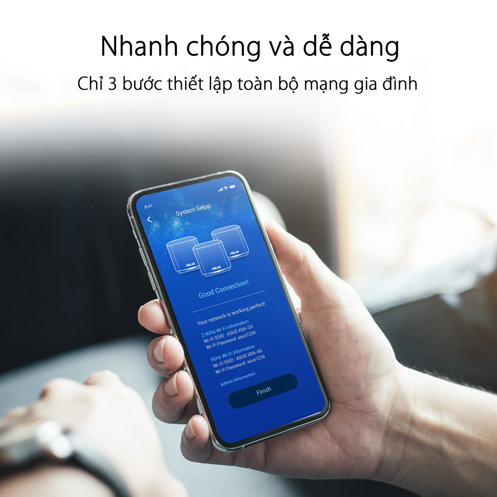 Hệ thống MESH WI-FI 6 ASUS XD4 (B-2-PK) Mini ZenWiFi AX1800 Băng Tần Kép - Hàng Chính Hãng