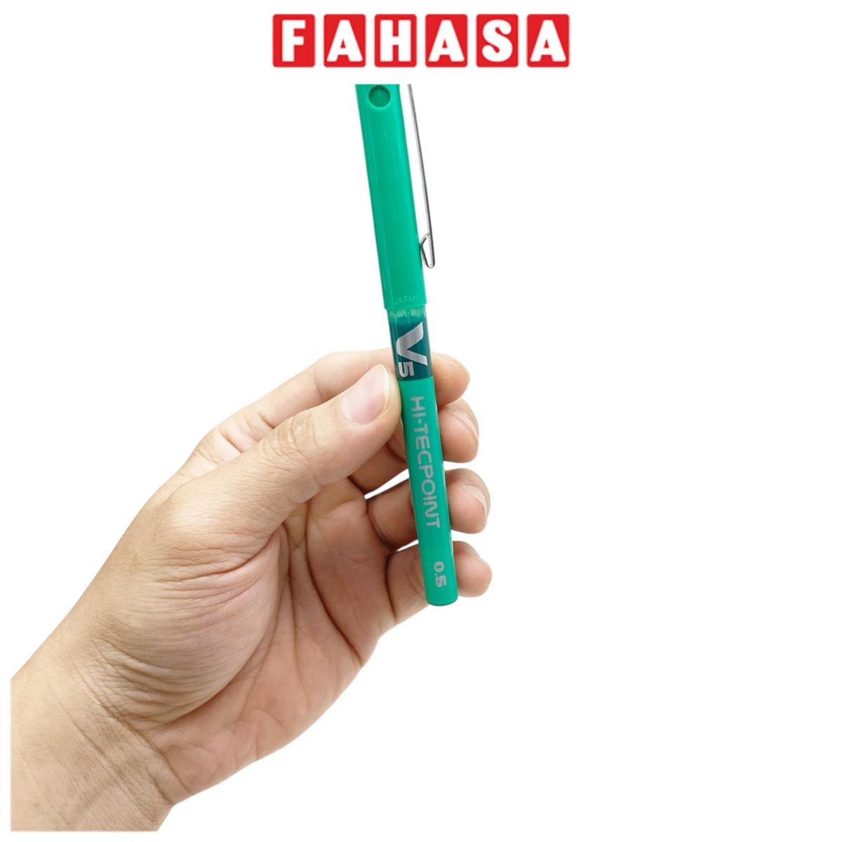 Bút Mực Nước Hi-Tech V5 0.5 mm - Pilot BX-V5-G - Mực Xanh Lá