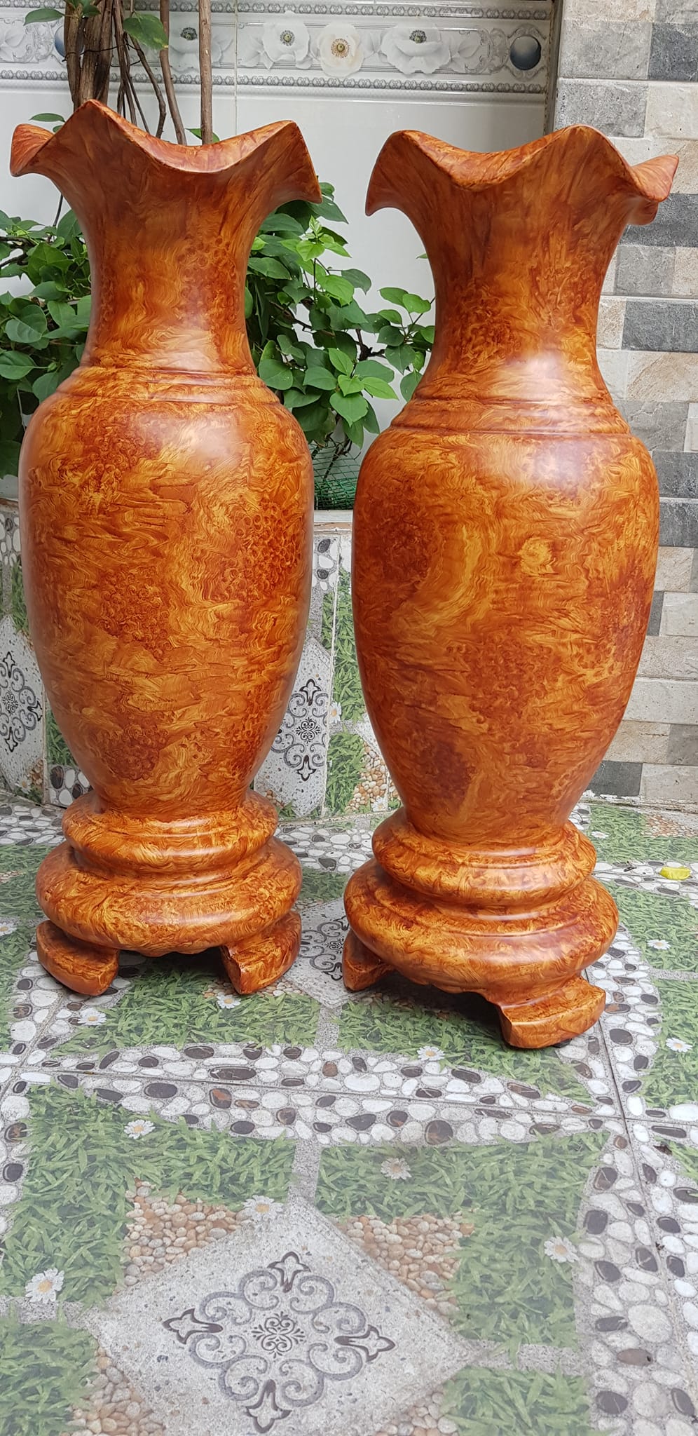 Cặp Bình Gỗ nu gõ hay gõ vẽ nu cao tròn đều đẹp cao 60cm x đk 20cm ý nghĩa bình an , phú quý Anh Chị trưng phòng khách nhà, công ty, bàn thờ thần tài to đẹp ạ