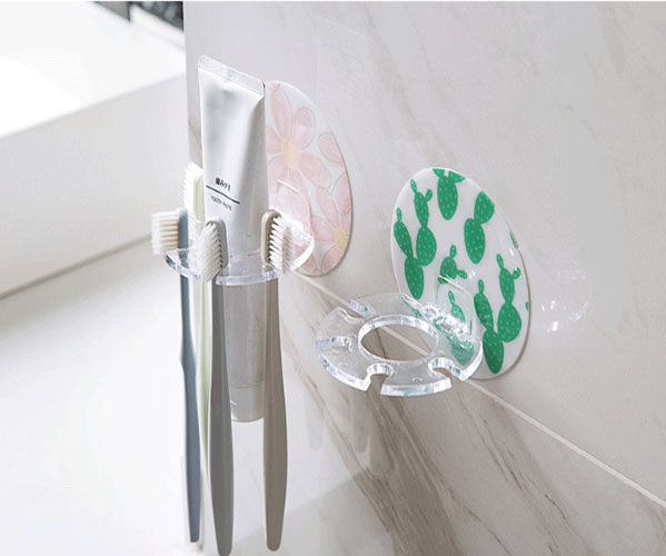 Giá treo kem và bàn chải đánh răng tiện gọn/dụng cụ dán tường đựng kem, bàn chải đánh răng siêu gọn tiết kiệm diện tích-màu ngẫu nhiên