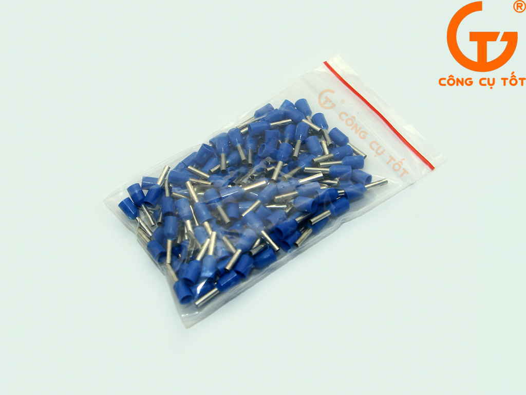 Túi 100 đầu cos pin rỗng E4009 bọc nhựa xanh