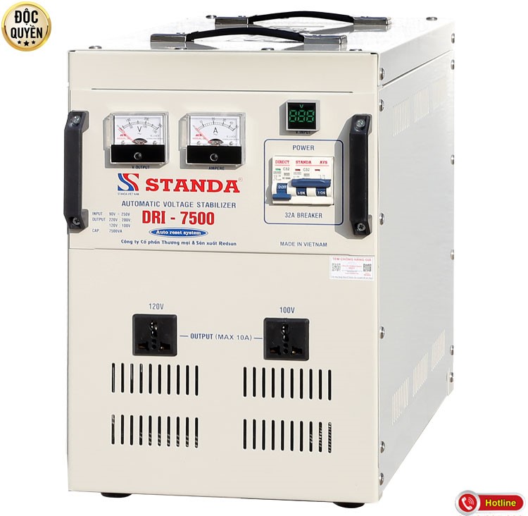 MÁY ỔN ÁP TỰ ĐỘNG ĐA CHỨC NĂNG STANDA 7.5KVA DẢI 90V-250V