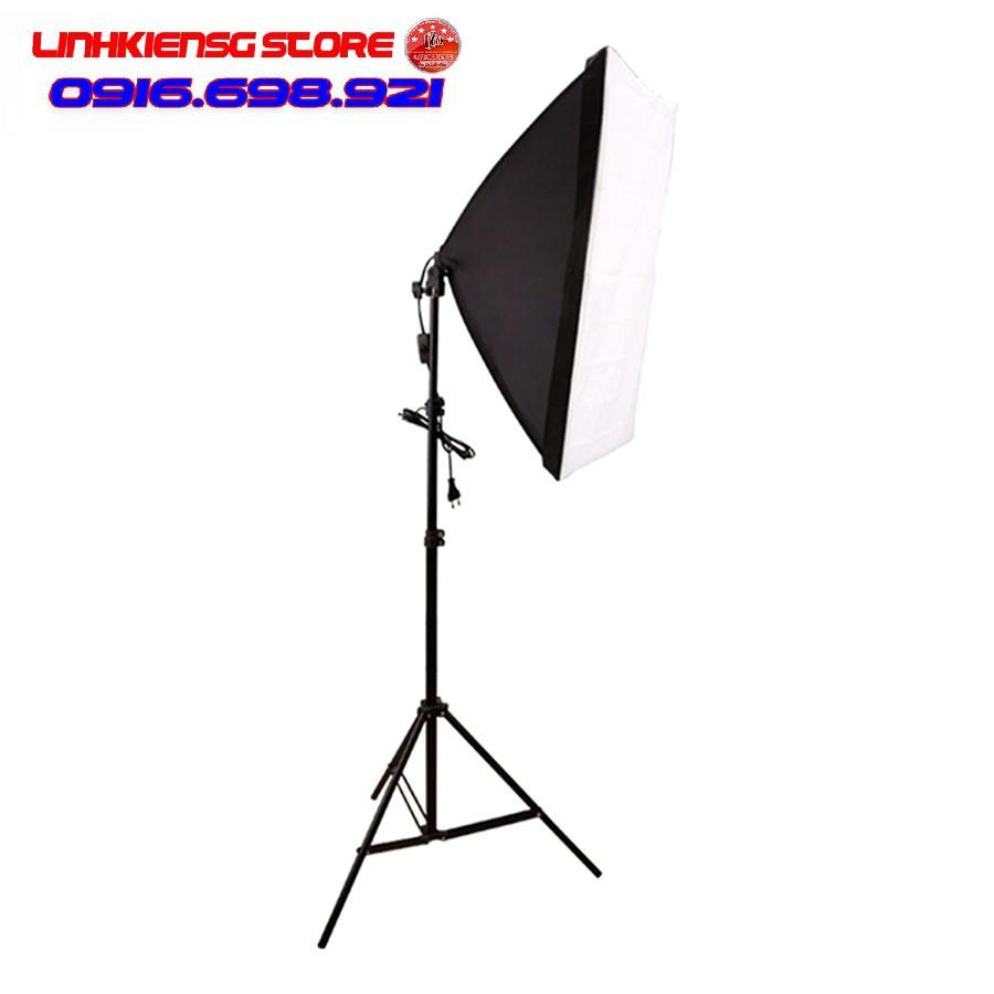 Bộ đèn studio chụp ảnh, quay phim, Livestream chuyên nghiệp, cao 1.7m softbox 50x70cm