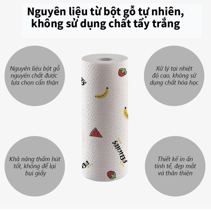 Giấy lau đa năng SUPO MART 50 tờ kích thước 20x20cm giấy lau nhà bếp đa năng dùng 1 lần thấm hút dầu mỡ