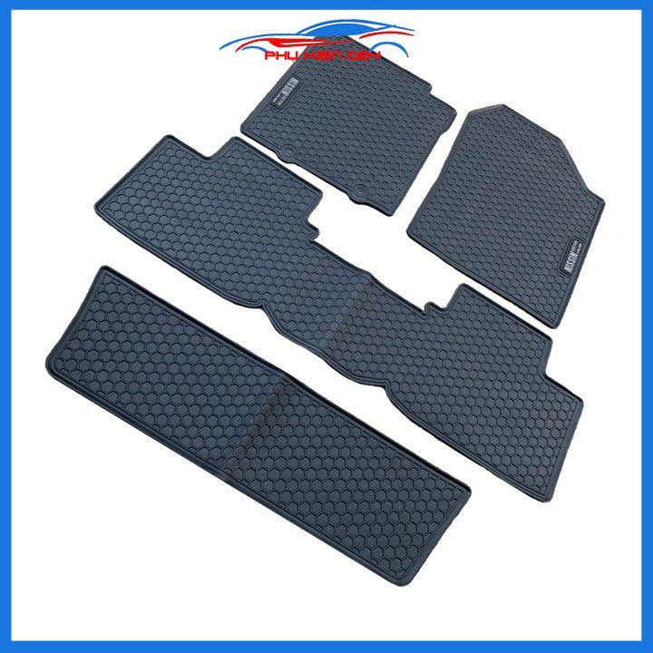 Thảm lót sàn cao su cho xe Veloz 2022-2023 chữ trắng 3 hàng ghế