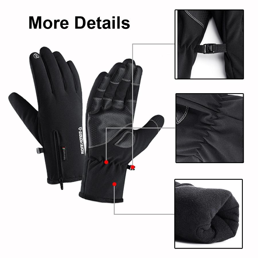 NEWBOLER Găng Tay Xe Đạp Mùa Đông Full Ngón Tay Chống Nước Trượt Tuyết Thể Thao Ngoài Trời Găng Tay Xe Đạp Cho Xe Đạp Xe Tay Ga Xe Máy Người Phụ Nữ