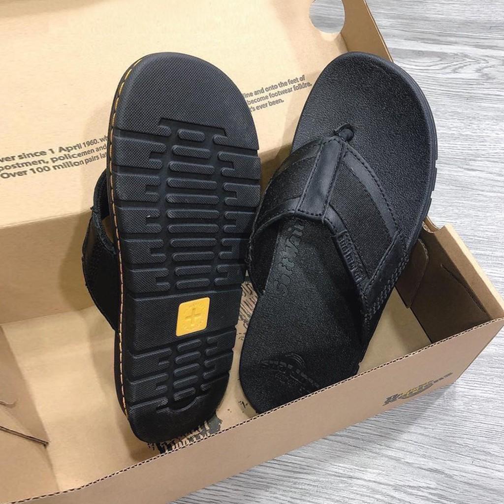 Dép Nam Đẹp Dr Martens Chính Hãng Nhập ThaiLand FullBox, Dép Da Bò Nam Quai Kẹp Đế Cao Doctor Bền Êm 65Dr7