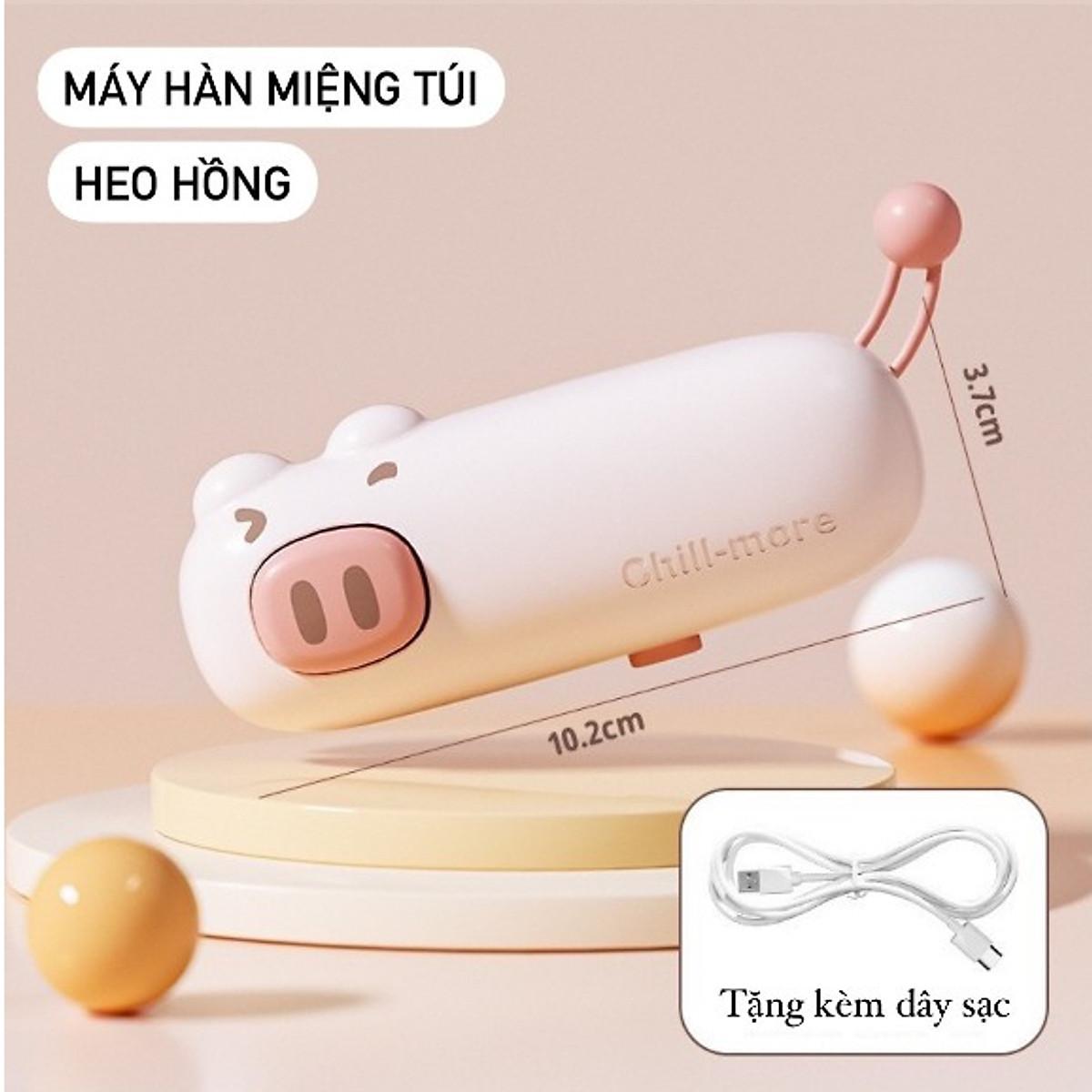Máy Hàn Miệng Túi Cầm Tay Cute, Máy Ép Miệng Túi Sạc Pin Tích Hợp Nam Châm Kèm Đầu Cắt Tiện Dụng - Hàng Chính Hãng