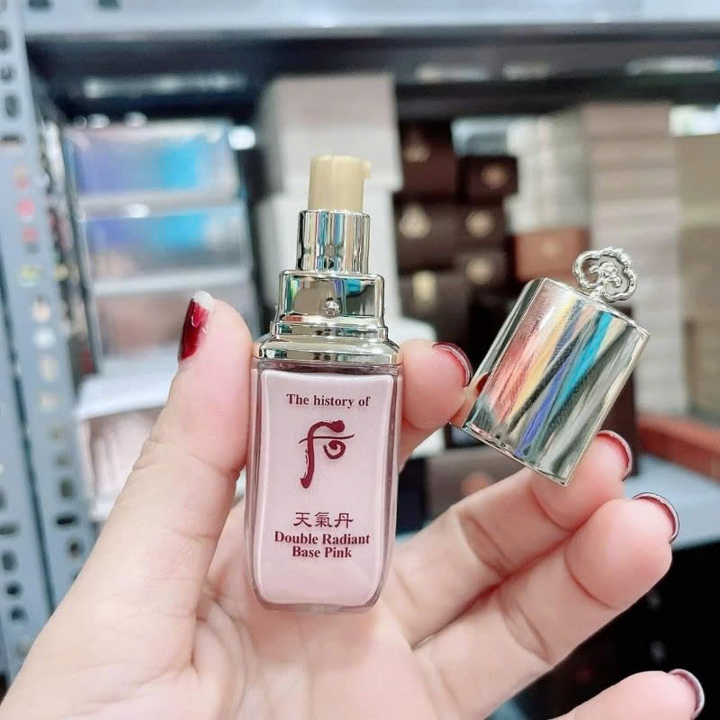 Kem lót nâng tone cao cấp Whoo Cheongidan Double Radiant Base Pink 8ml tách set