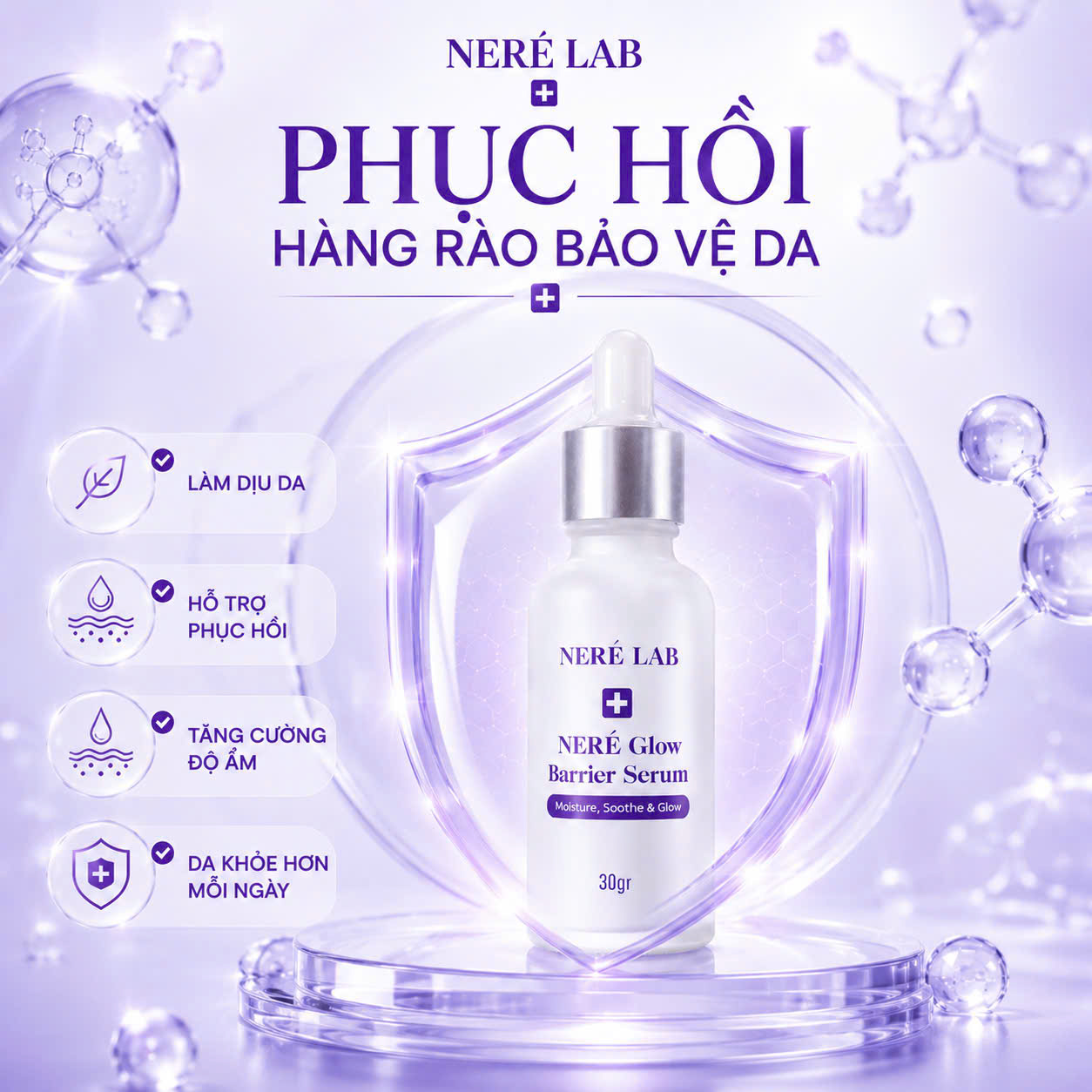 Serum dưỡng ẩm và phục hồi da Neré Glow Barrier