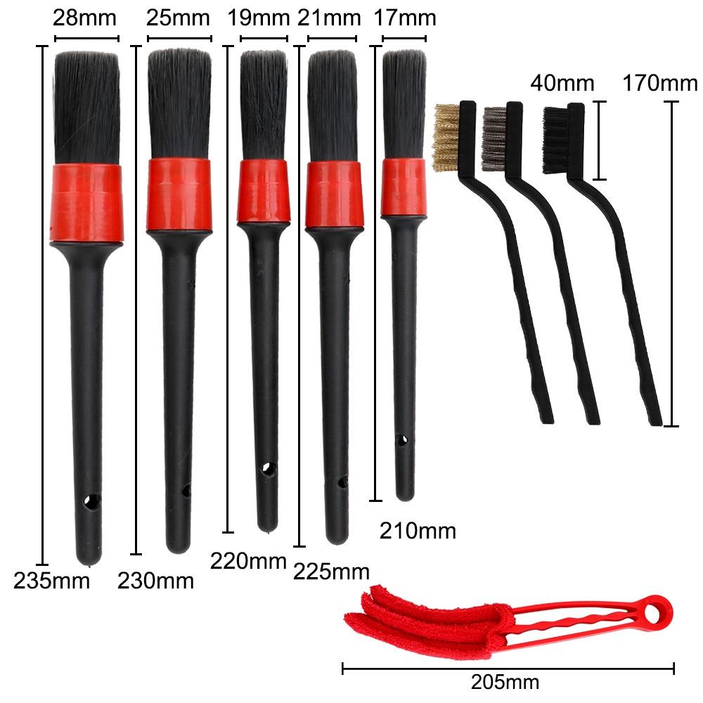 Set 9 đầu cọ vệ sinh xe hơi chuyên dụng