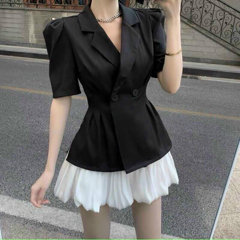 Sét áo vest và chân váy bí phong cách tiểu thư sang chảnh