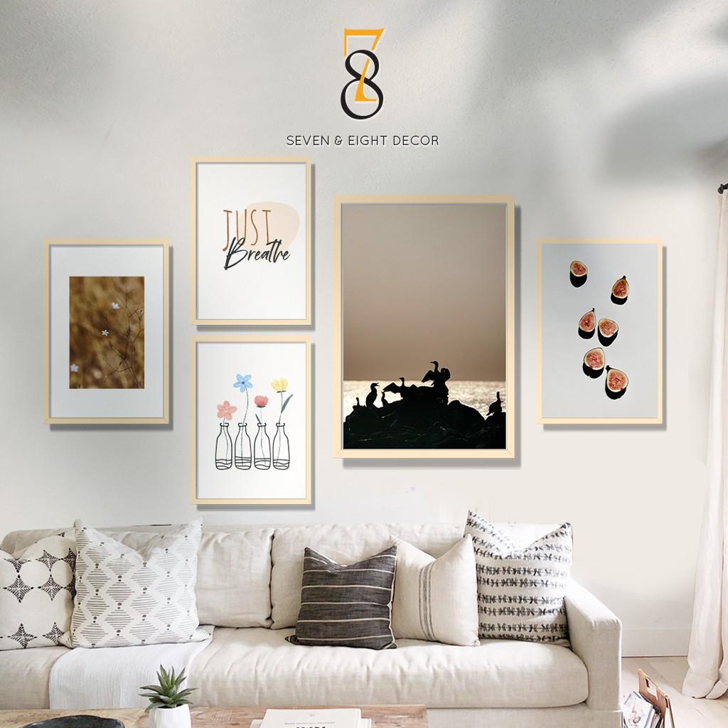 Bộ 05 Tranh Canvas | Just Breathe 5FLIFE003 | Tranh Căng Khung Cao Cấp | Tặng Kèm Đinh Đa Năng