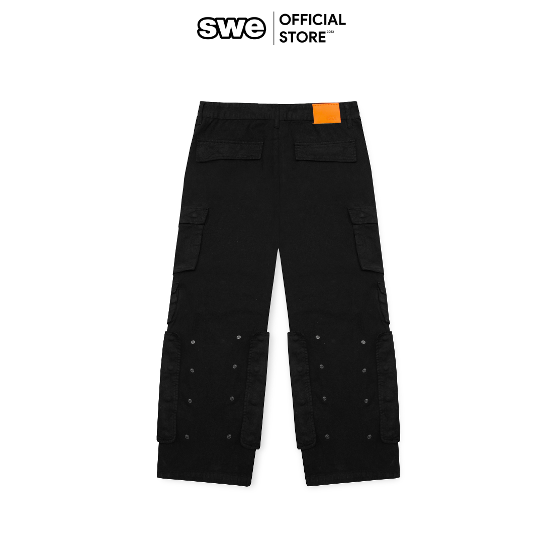 Quần jeans dài unisex Local Brand BUTTON CARGO PANT dáng suông, ống rộng - Thương hiệu SWE VN