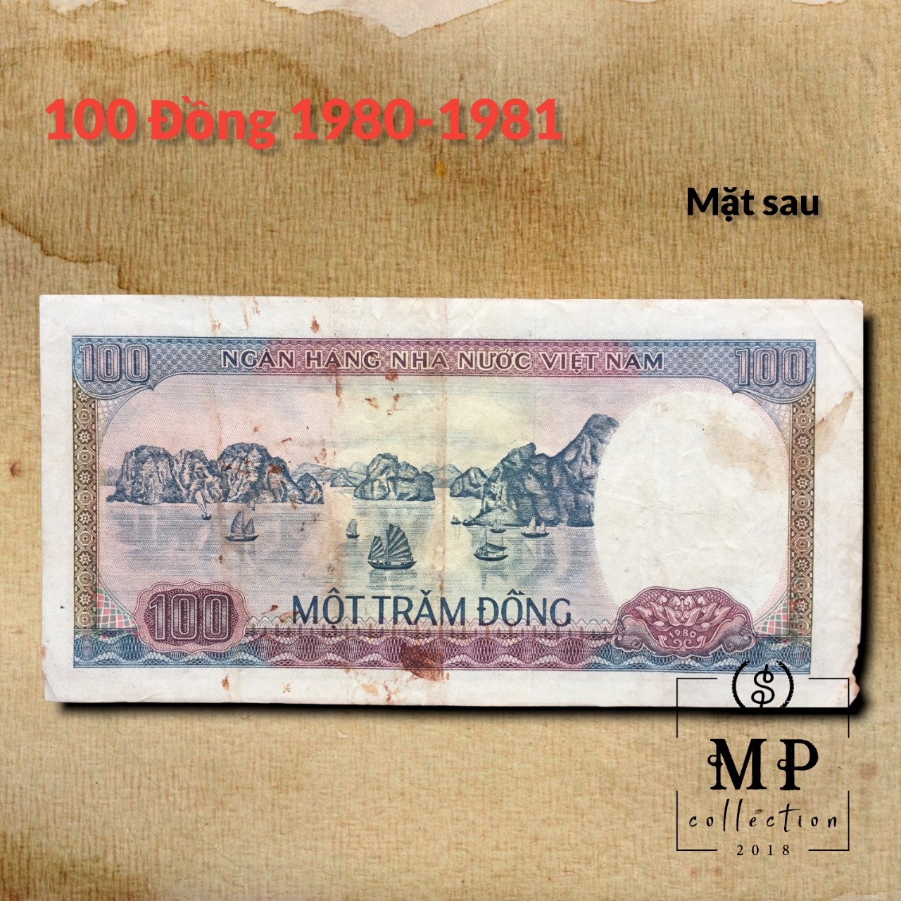 100 đồng 1980 xưa thời bao cấp, tặng phơi nylon bảo vệ PCCB MINGT.