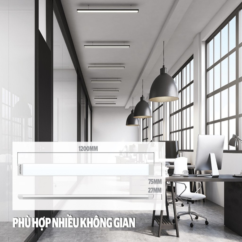 Đèn led bán nguyệt dài 1m2, công suất 40w 60w, ánh sáng trắng tiết kiệm điện