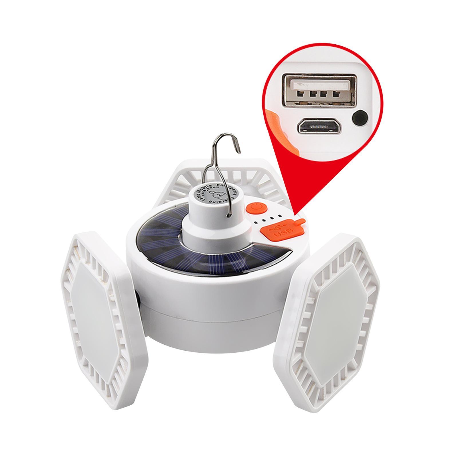 Solar Camping Lantern Light Bulbs LED Folding Portable for Patio Fishing Car