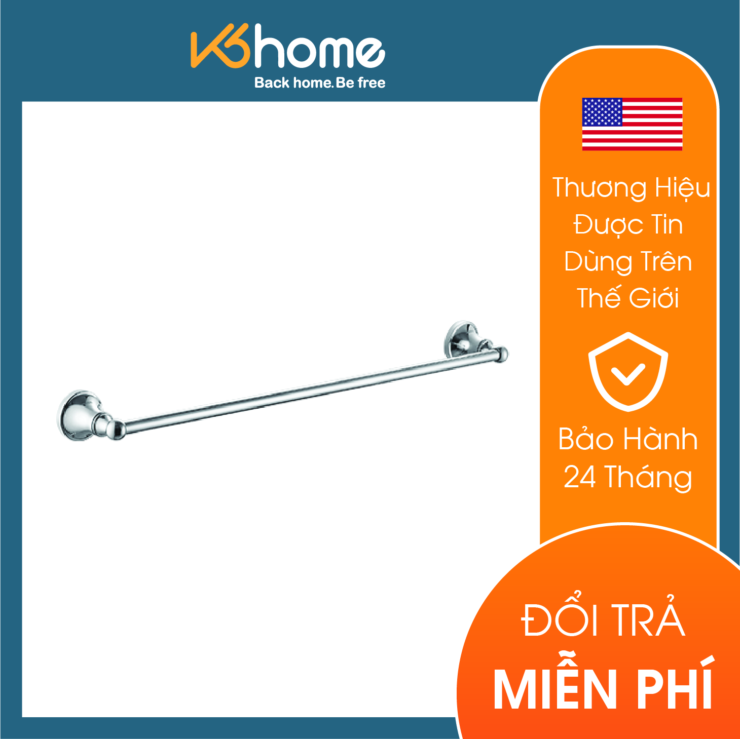 Thanh vắt khăn đơn 60cm dòng Tyler Moen - 90019