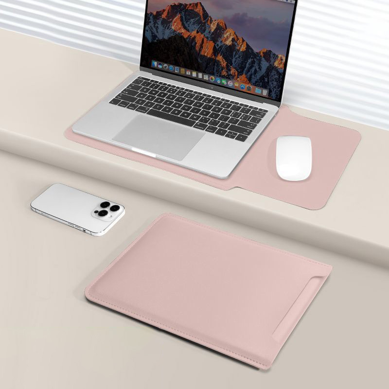 Túi bao da chống sốc dành cho máy tính, macbook, laptop, ipad, surface kiêm tấm lót di chuột chống nước - Hàng chính hãng