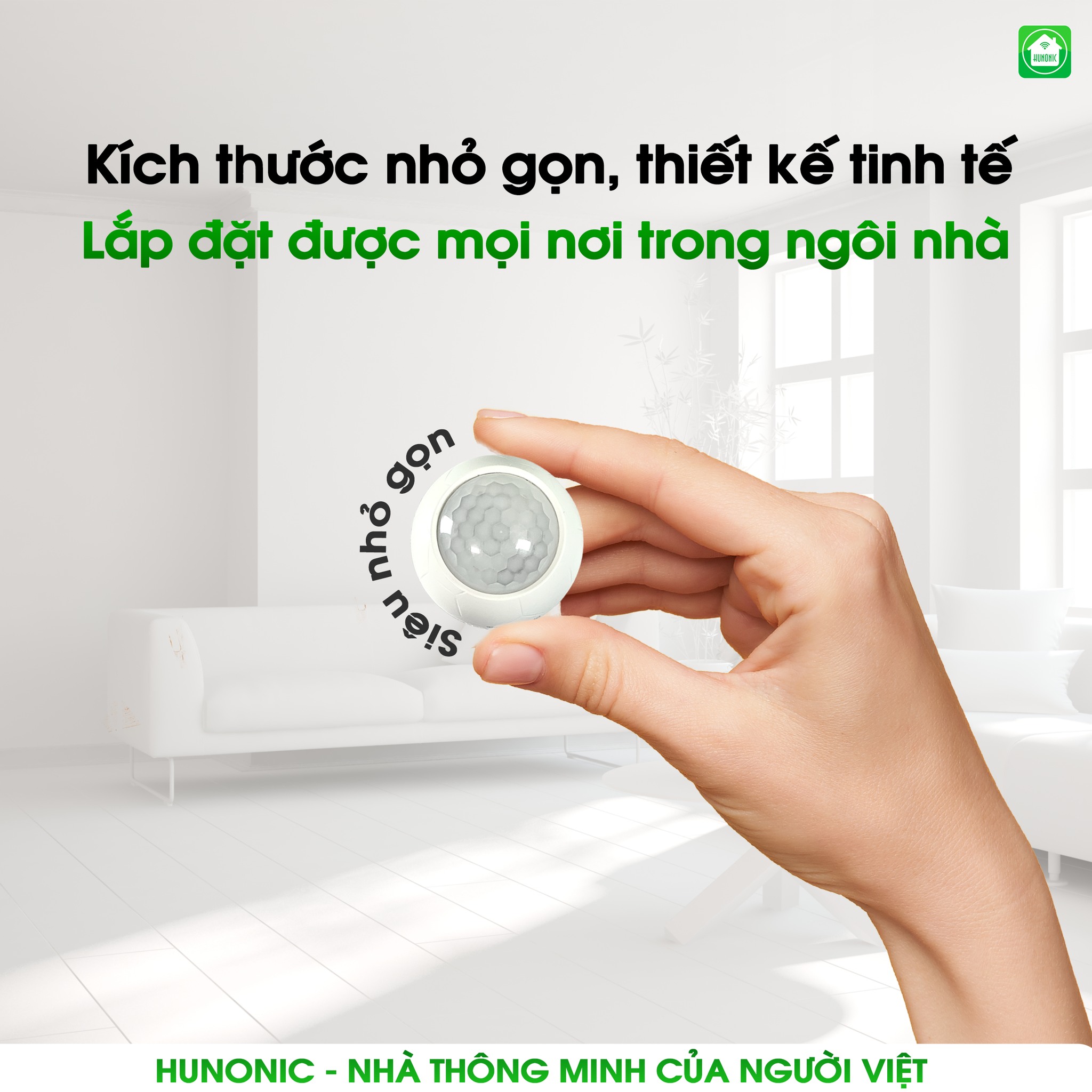 Cảm Biến Chuyển Động Hunonic Hình Cầu - Phát Hiện Chuyển Động, Thiết Kế Thông Minh, Dễ Dàng Lắp Đặt