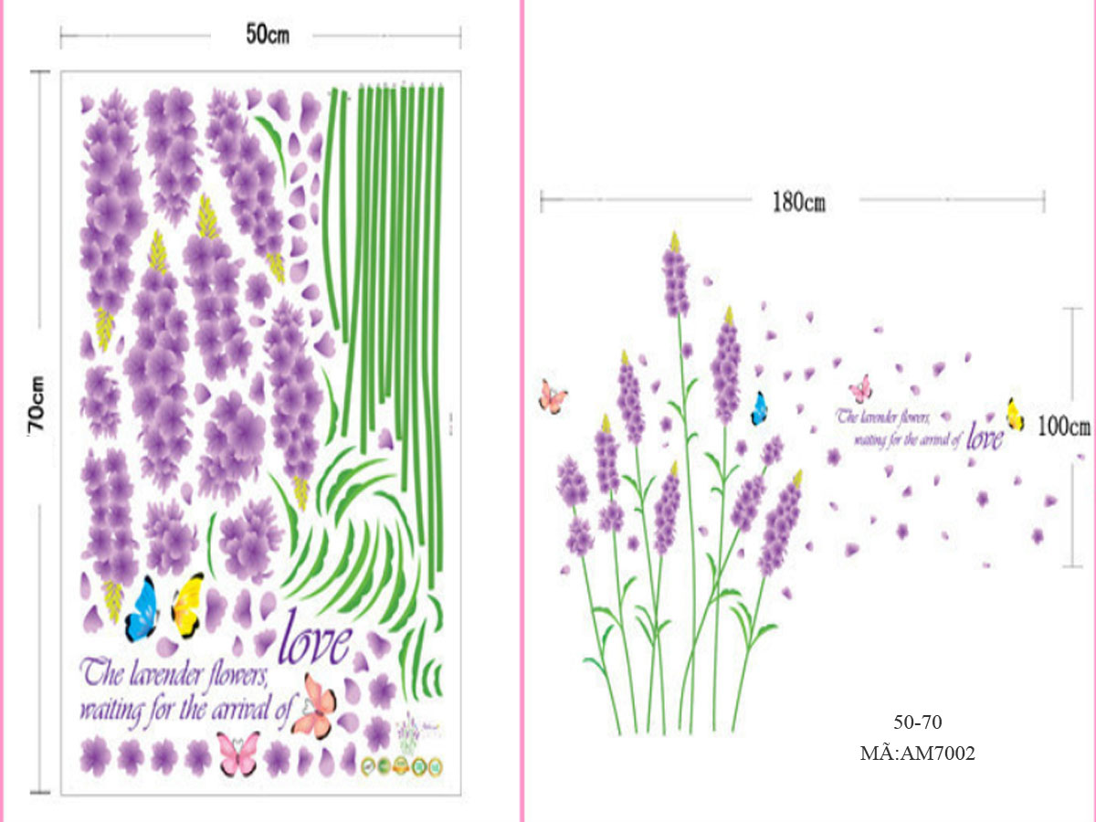 decal dán tường hoa oải hương nhỉ am7002