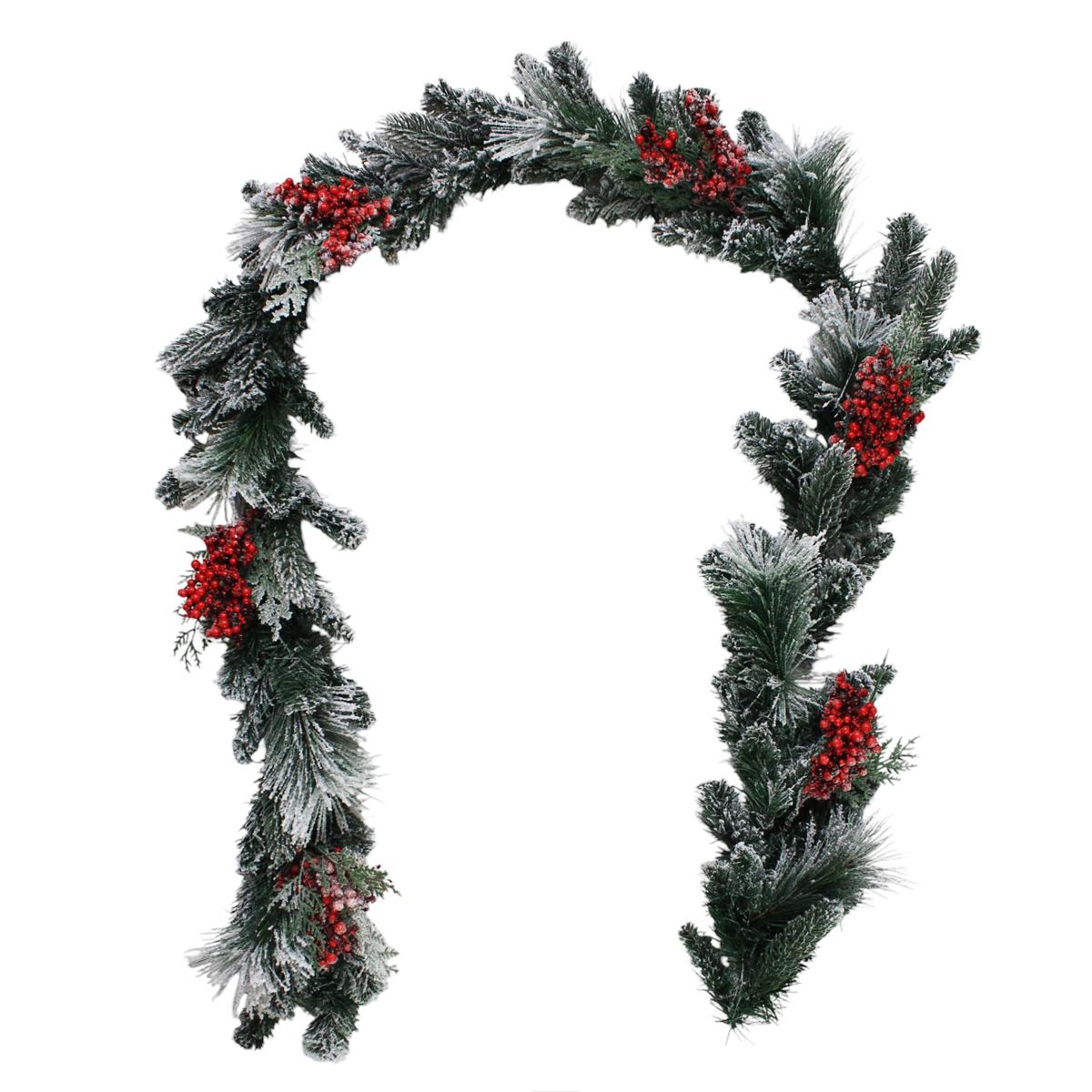 Dây Trang Trí 4 Loại Lá Phủ Tuyết 210 cm - Trang Trí Giáng Sinh - Chaang Chiia LP-G10-SD