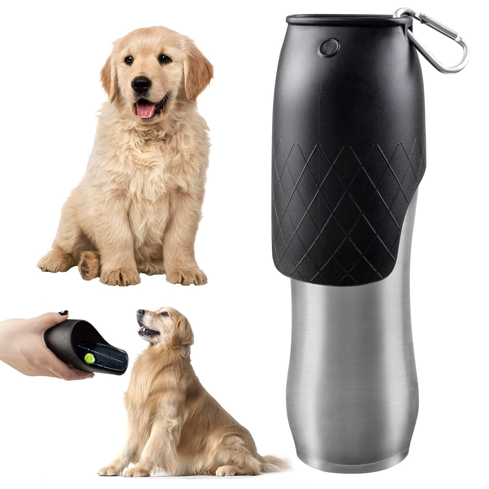 Chó chó cho chó 600ml, du lịch chai du lịch, đi bầu di động đi du lịch bằng thép không gỉ cho ngoài trời, chống rò rỉ, lý tưởng để đi bộ và đi bộ ngoài trời