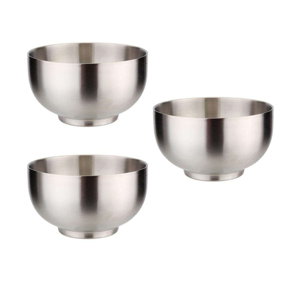 2 Pcs Stainless Steel Bowls Set Multipurpose Rice Serving Bowl Korean Style