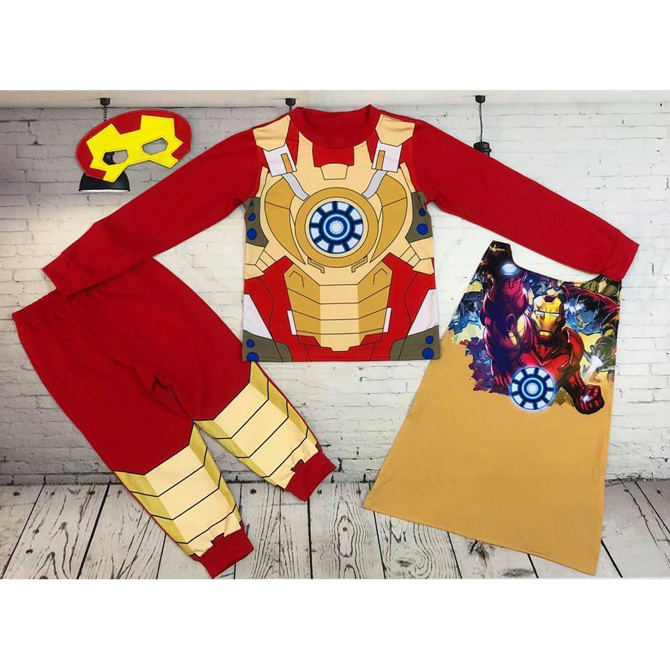 Quần áo người sắt Ironman 3D dài tay bé từ 12kg đến 45kg