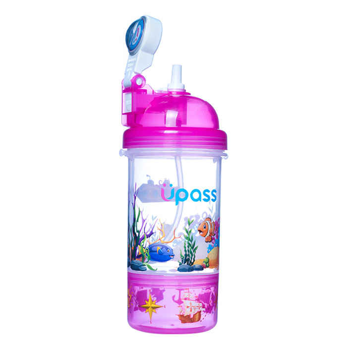 Bình nước cao cấp nắp bật có khay đựng kẹo Upass UP0826 (400ml)