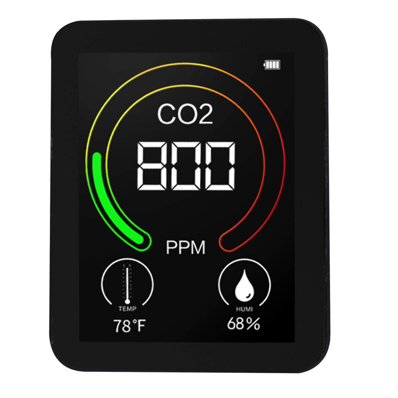 Air Quality Tester Indoor CO2 Meter for Home 1500mah Temperature and Humidity Detector Real Time Display Accurate Carbon Dioxide Sensor 400-6000PPM