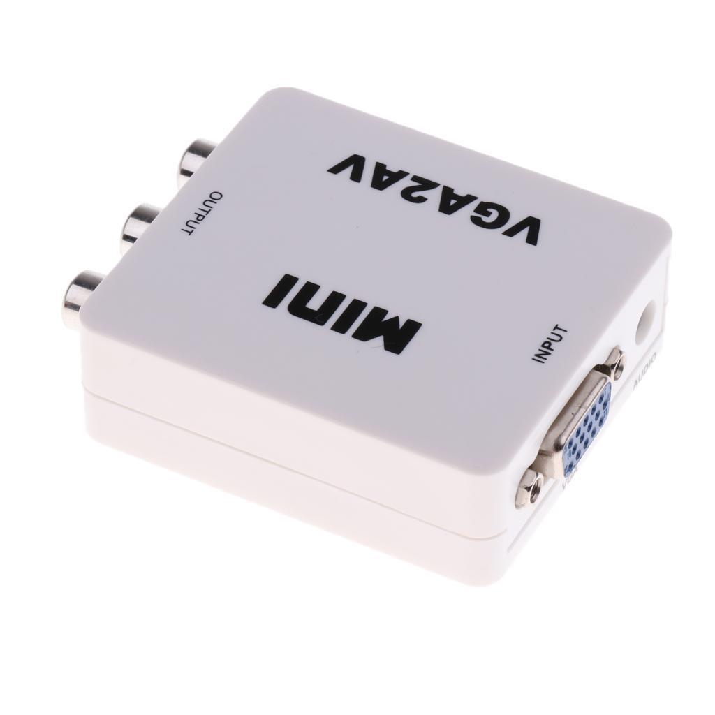 VGA to RCA AV Converter VGA2AV Audio Adapter Support 1080P NTSC PAL for PC