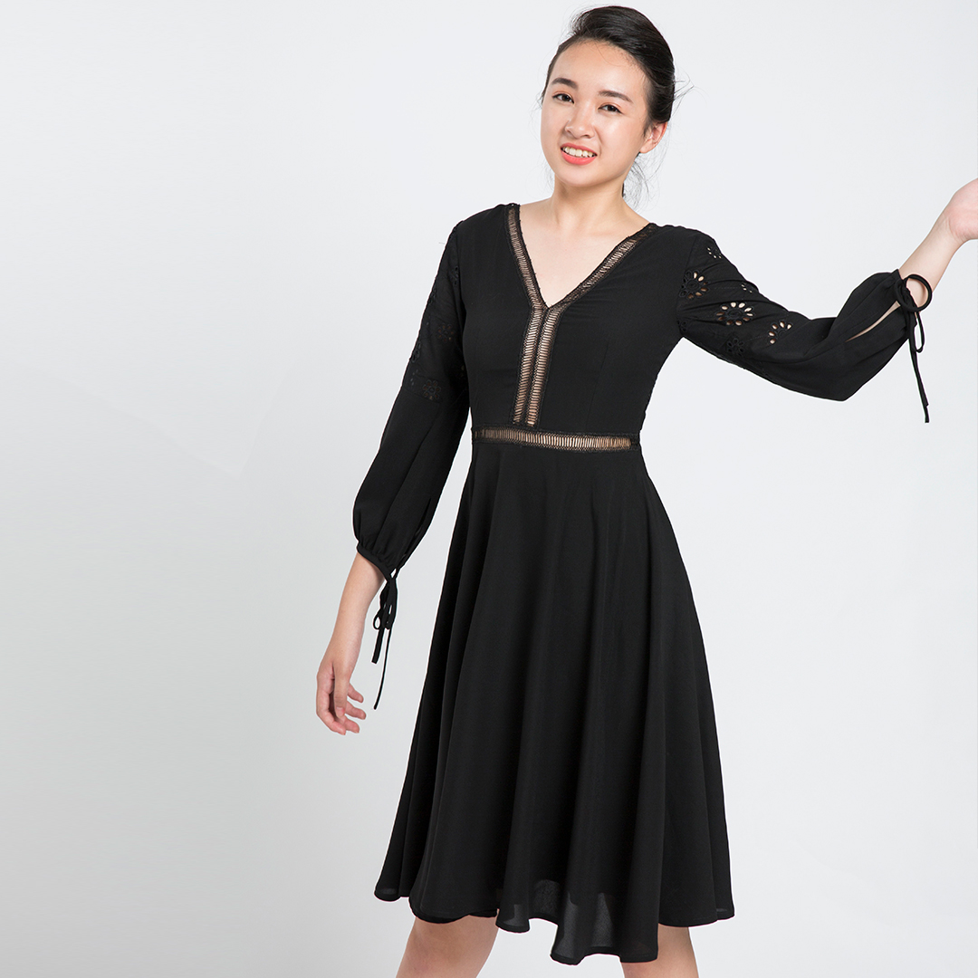 Đầm Xòe Hity DRE075 Fit &amp; Flare (Đen Huyền Bí)