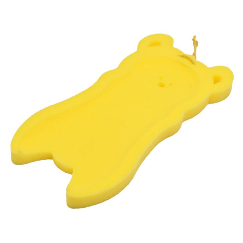 2pcs Bath Sponge Infant Bath Cushion Comfy And Skid Proof Bathing Mat Yellow