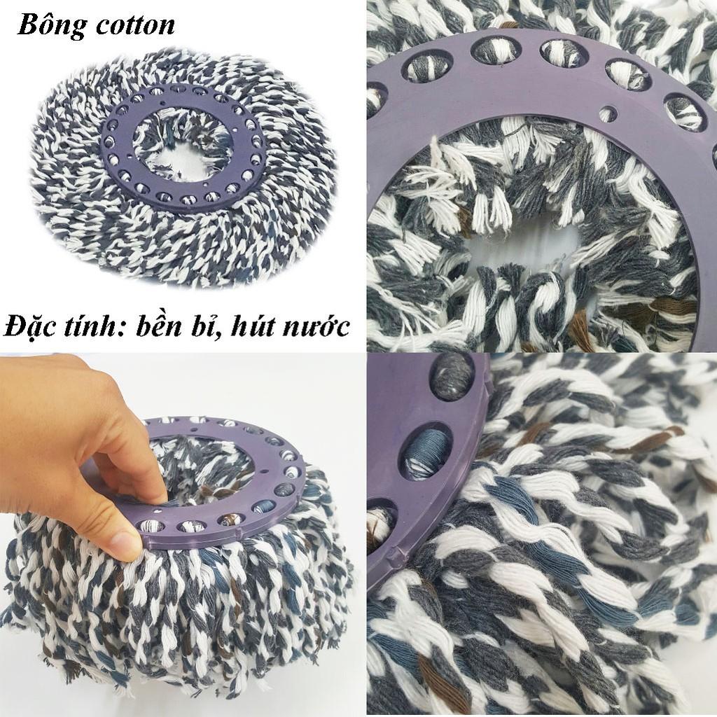 BÔNG LAU NHÀ TRÒN SỢI COTTON,LAU SIÊU SẠCH