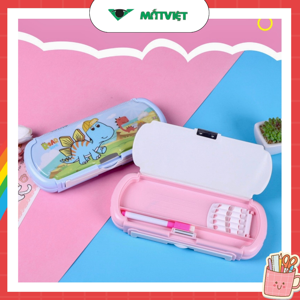 Hộp đựng bút học sinh đa năng 2 ngăn hộp nhựa ABS đựng bút chống thấm nước siêu nhẹ dễ thương dành cho học sinh LPY227