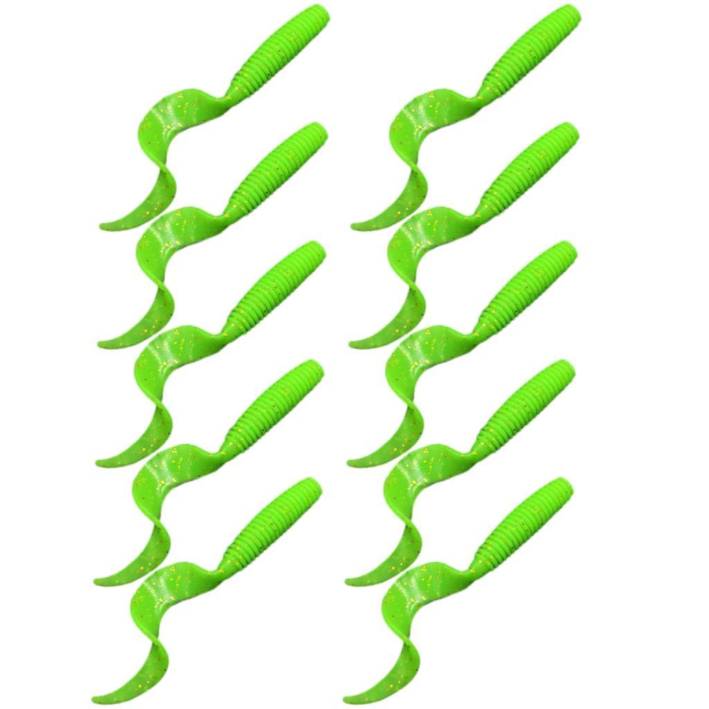 10Pc Luminous  Grub Soft Worm   Head Tool