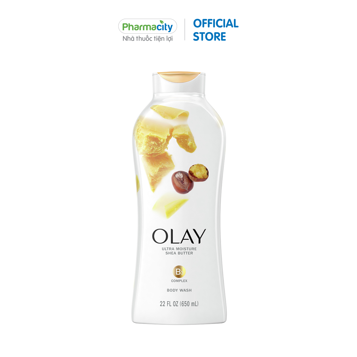 Sữa tắm dưỡng ẩm bơ hạt mỡ Olay Ultra Moisture Shea Butter Body Wash (Chai 650ml)