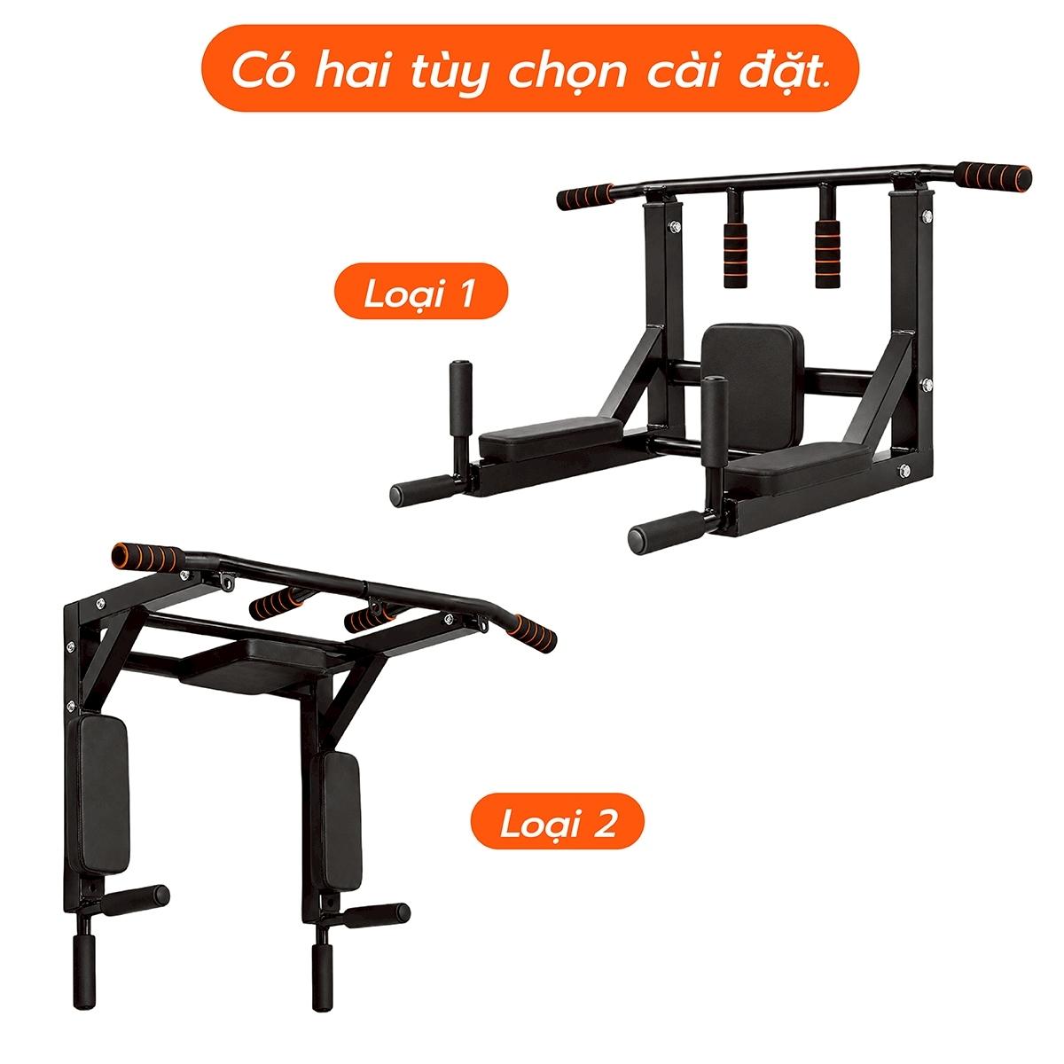 Xà đơn treo tường đa năng 2 trong 1 CU-110 – Khung tập xà đơn, xà kép, và toàn thân tại nhà